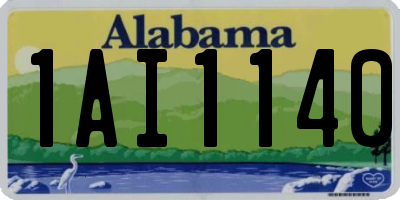 AL license plate 1AI1140