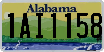 AL license plate 1AI1158