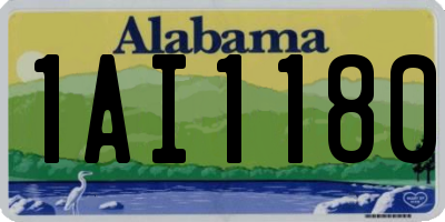 AL license plate 1AI1180