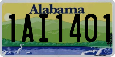 AL license plate 1AI1401