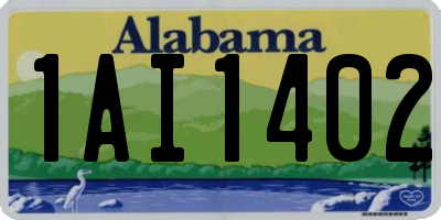 AL license plate 1AI1402