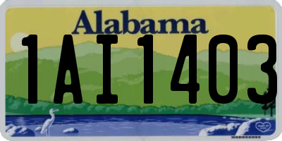 AL license plate 1AI1403