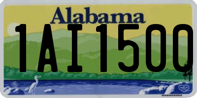 AL license plate 1AI1500