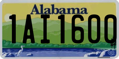 AL license plate 1AI1600