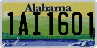 AL license plate 1AI1601