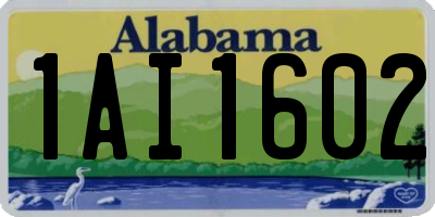 AL license plate 1AI1602