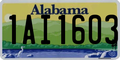 AL license plate 1AI1603