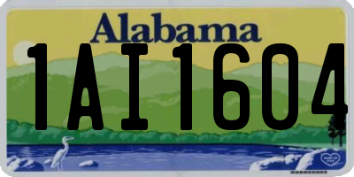 AL license plate 1AI1604