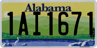 AL license plate 1AI1671
