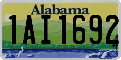 AL license plate 1AI1692