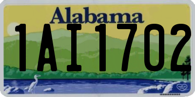 AL license plate 1AI1702