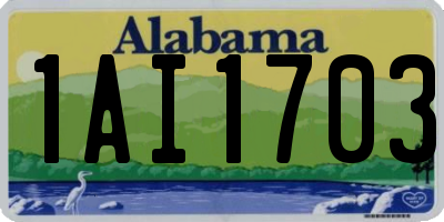 AL license plate 1AI1703