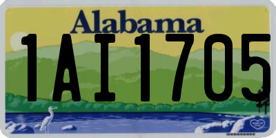 AL license plate 1AI1705