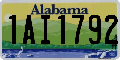AL license plate 1AI1792