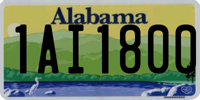 AL license plate 1AI1800