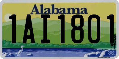 AL license plate 1AI1801