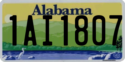 AL license plate 1AI1807