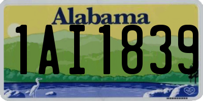 AL license plate 1AI1839