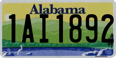 AL license plate 1AI1892