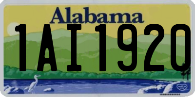 AL license plate 1AI1920