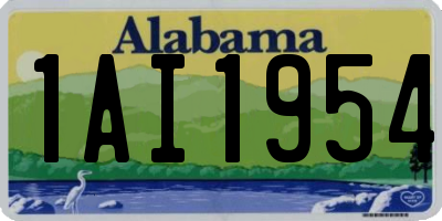AL license plate 1AI1954