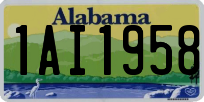 AL license plate 1AI1958