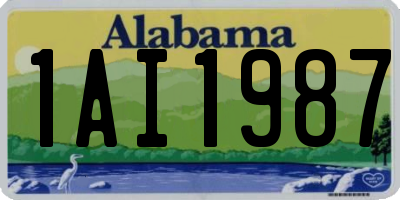 AL license plate 1AI1987