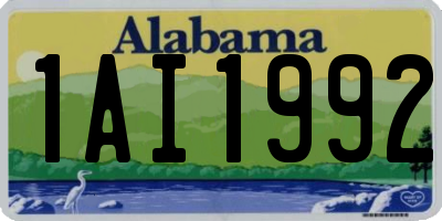 AL license plate 1AI1992