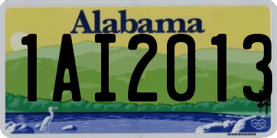 AL license plate 1AI2013