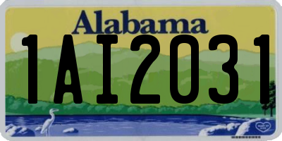 AL license plate 1AI2031