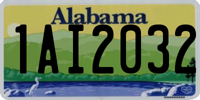 AL license plate 1AI2032