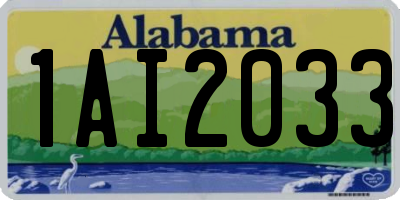 AL license plate 1AI2033
