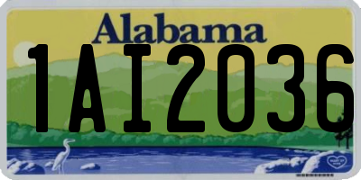 AL license plate 1AI2036