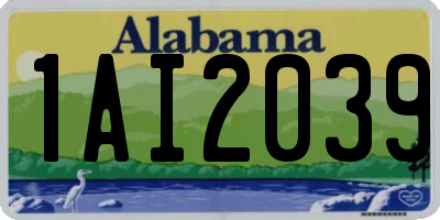 AL license plate 1AI2039