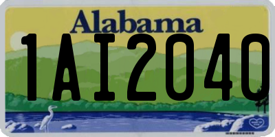 AL license plate 1AI2040