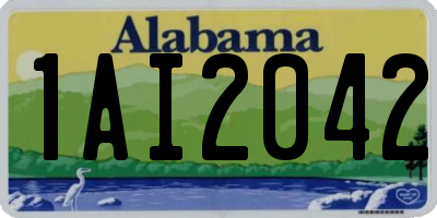 AL license plate 1AI2042
