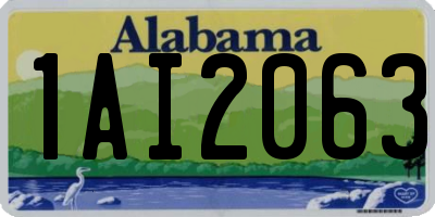 AL license plate 1AI2063