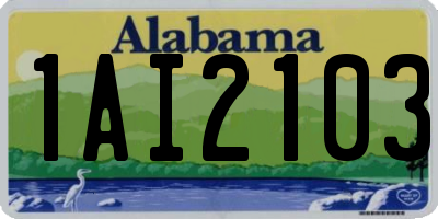 AL license plate 1AI2103
