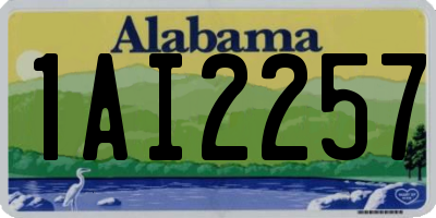 AL license plate 1AI2257