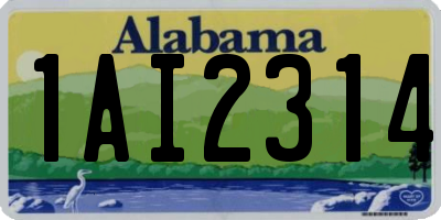 AL license plate 1AI2314