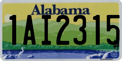 AL license plate 1AI2315