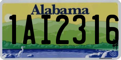 AL license plate 1AI2316