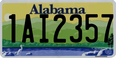 AL license plate 1AI2357