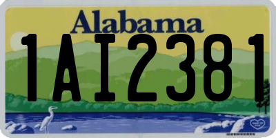 AL license plate 1AI2381