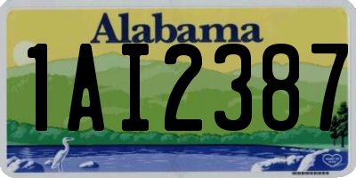 AL license plate 1AI2387