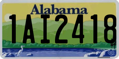AL license plate 1AI2418