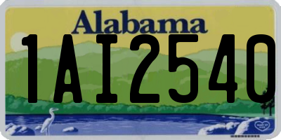 AL license plate 1AI2540