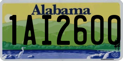AL license plate 1AI2600