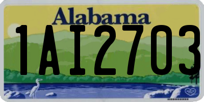 AL license plate 1AI2703