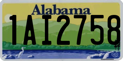 AL license plate 1AI2758